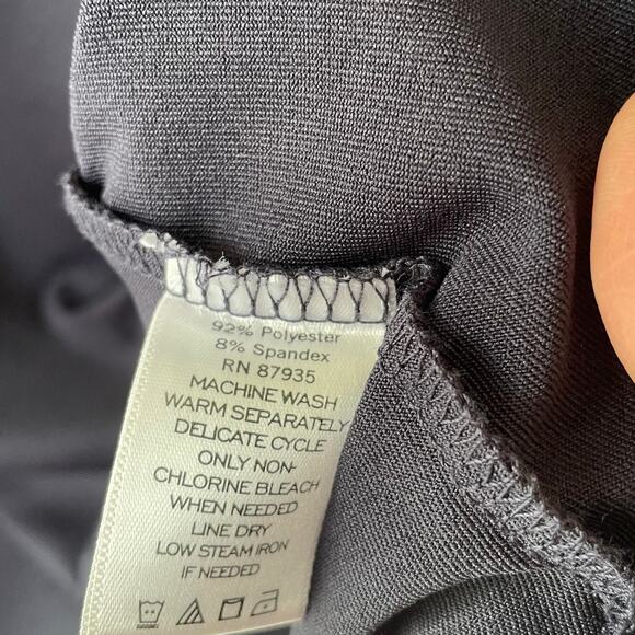 Susan Graver Size L V Neck navy blue blouse - Picture 7 of 10